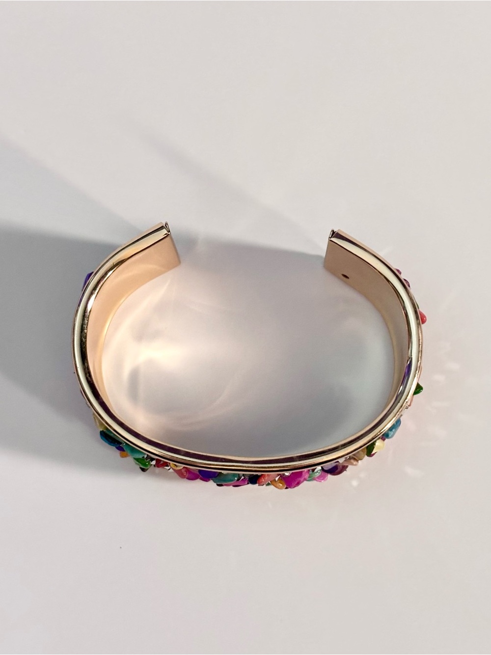 Hand Crafted Multicolor Gold Cuff Bracelet - Picture 5 of 5